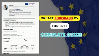 Create Europass CV for Free  How to create europass CV [upl. by Slade]