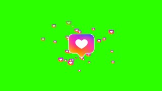 Instagram Likes 1  Green Screen  Chroma Key [upl. by Clintock]