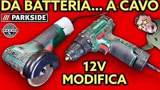 Tutorial parkside modifica da batteria a cavo 12V 20V utensili adattattore lidl attrezzi x12v x20v [upl. by Faust]