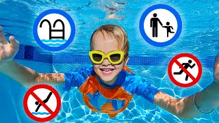 Chris aprende reglas de seguridad en la piscina  Cuento útil para niños [upl. by Palecek492]