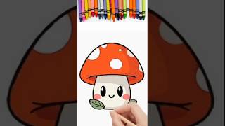 How to draw and color cute Mushroom trending drawing shortscartoonkids madeforkidzz [upl. by Daveen]