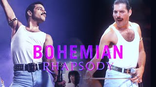 THE BEST BOHEMIAN RHAPSODY COMPARISON ON YOUTUBE◾️ Rami Malek VS Freddie Mercury MOVIE LIVE AID CLIP [upl. by Doroteya]