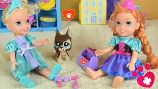 Elsa and Anna PuppySitting Rapunzel  Dog  Annia amp Elsia Toddlers  Pets I Toys Dolls LPS I Ep87 [upl. by Essy603]