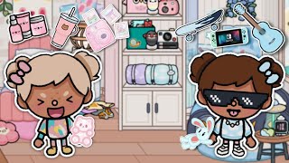 Surprising My OPPOSITE Twins With Their DREAM ROOM 🎀🎮 with voice  Toca Boca [upl. by Allayne]