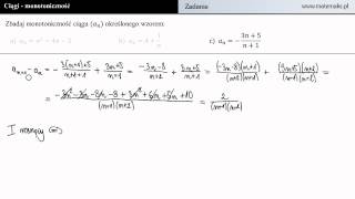 Zbadaj monotoniczność ciągu  Zadanie 1c [upl. by Hayne]