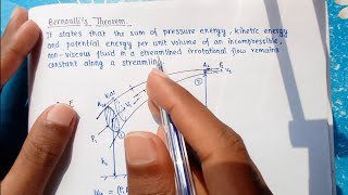 Derivation of Bernoullis theorem [upl. by Rebmeced12]