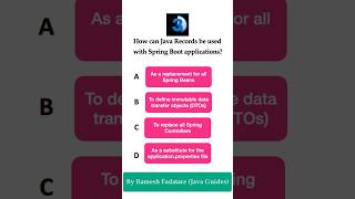 Spring Boot Quiz 12  How can Java records used with Spring Boot applications springboot quiz [upl. by Ardnwahsal]
