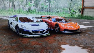 Forza Horizon 5 drag race Koenigesegg Jesko vs rimac nevera [upl. by Modnar139]