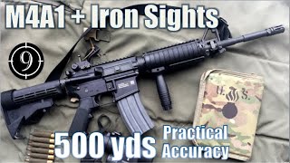 M4A1 Iron Sights MA Tech to 500yds Practical Accuracy FN15 Standard rifle [upl. by Ailak]