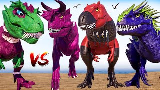 CYBORG BIG MALUSAURUS amp TARBOSAURUS vs Carnotaurus amp TREX Dinosaurs Battle Jurassic World Evolution [upl. by Franz560]