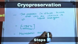 Cryopreservation in hindi ll biology ll [upl. by Irrol]