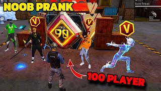 Noob Prank With V BADGE PLAYER 😱 AND 100 LEVEL PLAYER 😨 Garena free fire [upl. by Akiner270]