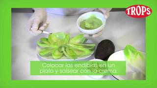 Receta de TROPS endivias con crema de aguacate y queso azul por Dani García [upl. by Gwendolyn]