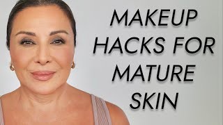 EASY MAKEUP HACKS FOR MATURE SKIN 2023  NINA UBHI [upl. by Tiffi]