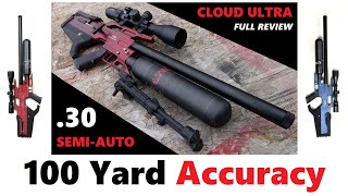 Evanix CLOUD Ultra ACCURACY  100 Yards SemiAuto 30 Caliber Bullpup PCP Air Rifle [upl. by Anertak529]