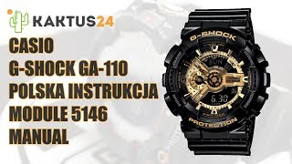 Jak ustawić Casio GShock GA110 instrukcja obsługi PL ustawienia zegarka [upl. by Epoillac344]