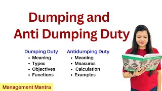 Dumping and anti dumping measure antidumping policy international trade [upl. by Hartwell]