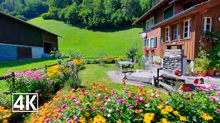 Lungern Switzerland 🇨🇭 the emerald green lake and the mountain village of Lungern [upl. by Peck554]