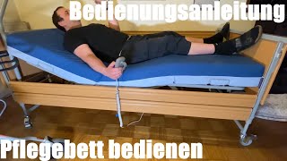 Pflegebett bedienen in der häuslichen bzw stationären Pflege  Pflege Bett Bedienungsanleitung [upl. by Eatnuhs285]