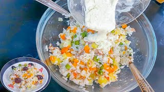 Je ne me laisse jamais de manger cette salade marocaine au riz et thon  ASMR2 [upl. by Schlessel]