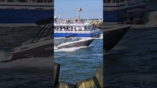 Monterey Minecraft Boat Heads To Sea Through The Manasquan Inlet [upl. by Rosemare761]