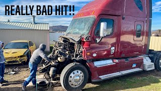 Rebuilding A Totaled Freightliner Cascadia Part 1 [upl. by Quintie876]