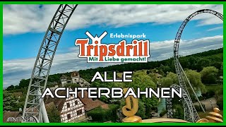 Erlebnispark Tripsdrill 2024 alle Achterbahnen im Freizeitpark POV Onrides [upl. by Myrilla618]