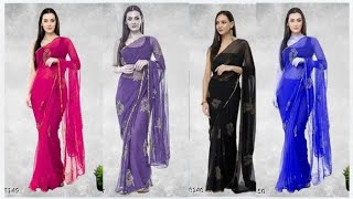 simple saree  डिज़ाइनर बिलाउज़  beautiful colour  saree [upl. by Nelyaw440]