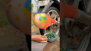 Bike Silencer vs Kanche big balloon 😅😅 funny shortsviral automobile ytshorts [upl. by Nabal477]