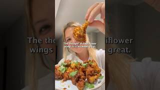 Air fryer cauliflower wings airfryer cauliflower vegetarian vegetarianrecipes meatfree [upl. by Esirahc]