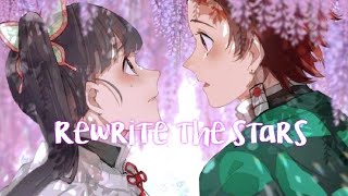 Nightcore  Rewrite the stars lyrics switching vocals [upl. by Zorana]