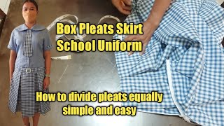 How to Make Box Pleats Skirt for School Uniform simple and easy [upl. by Illyes]