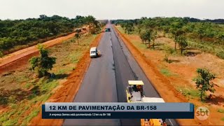 A empresa Semec está pavimentando 12 km na Br158 [upl. by Essirehs]