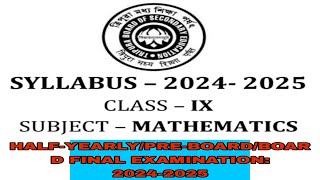 Mathematics Syllabus Class 9 202425 tbse board [upl. by Knute92]