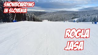 Rogla  Jasa Ski Run Uncut  Slovenia  Snowboarding POV [upl. by Nanon]