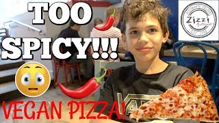 EATING SPICY VEGAN PIZZA AT ZIZZIs🌶 13 VLOG [upl. by Letnahs]