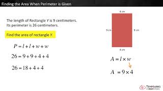 Finding Area When Perimeter is Given 4MD3 [upl. by Cynar334]