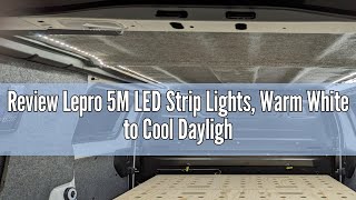 Review Lepro 5M LED Strip Lights Warm White to Cool Daylight Dimmable and Tunable with Remote Sti [upl. by Gore]