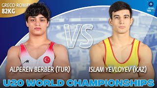 Alperen BERBER TUR vs Islam YEVLOYEV KAZ  U20 WORLD CHAMPIONSHIPS 2024  Gold Medal  GR 82Kg [upl. by Levison]