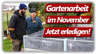 Gartenarbeit November  Kürbis geklaut Chili Ernte Hochbeet befüllen [upl. by Aihsemaj]