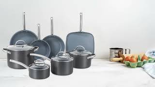 BLACKDECKER BDK100B 12Piece Ceramic Hard Anodized Cookware Set [upl. by Ahtelahs671]