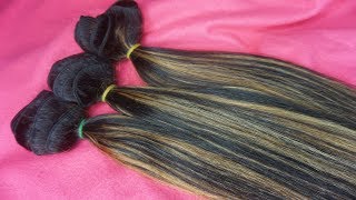 HOW TO BLONDE HIGHLIGHTS ON BUNDLES  Lex Sinclair  HairSnstn [upl. by Ebbarta731]