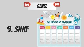 9 SINIF  ÖRNEK DERS ÇALIŞMA PROGRAMI [upl. by Mina]