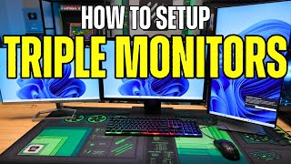 How To Setup Triple Monitors in 2024  StepByStep [upl. by Nedle]