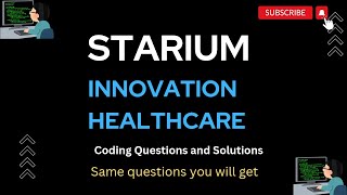 Starium Innovation Health Care Coding Questions and Solutions exam coding unstop starium [upl. by Eizle]