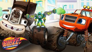 Blaze Helps Gasquatch Buy a Mega Mud Robot 🤖 w AJ  Blaze and the Monster Machines [upl. by Atenaz]