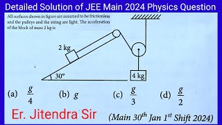 JEE Main 30th January 1st Shift 2024 11 Physics Question Newtons Laws of Motion energeticphysics [upl. by Iny]