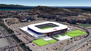 Il Nuovo Stadio del Cagliari 3D Video [upl. by Nalloh49]