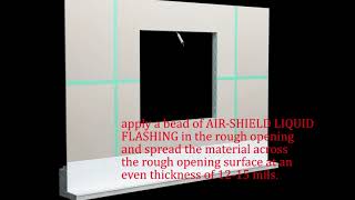 WR Meadows AIR SHIELD LMP wAIR SHIELD LIQUID FLASHING for Rough Openings Installation Animation [upl. by Adnoral]