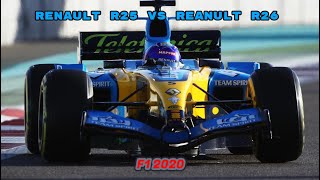 Fernando Alonso Renault F1 R25 vs Renault F1 R26 [upl. by Griffis]